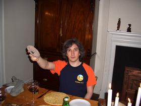 2004---- Jason giving anti-Russell socks to Thomas Forster (c) Thomas Forster.jpg